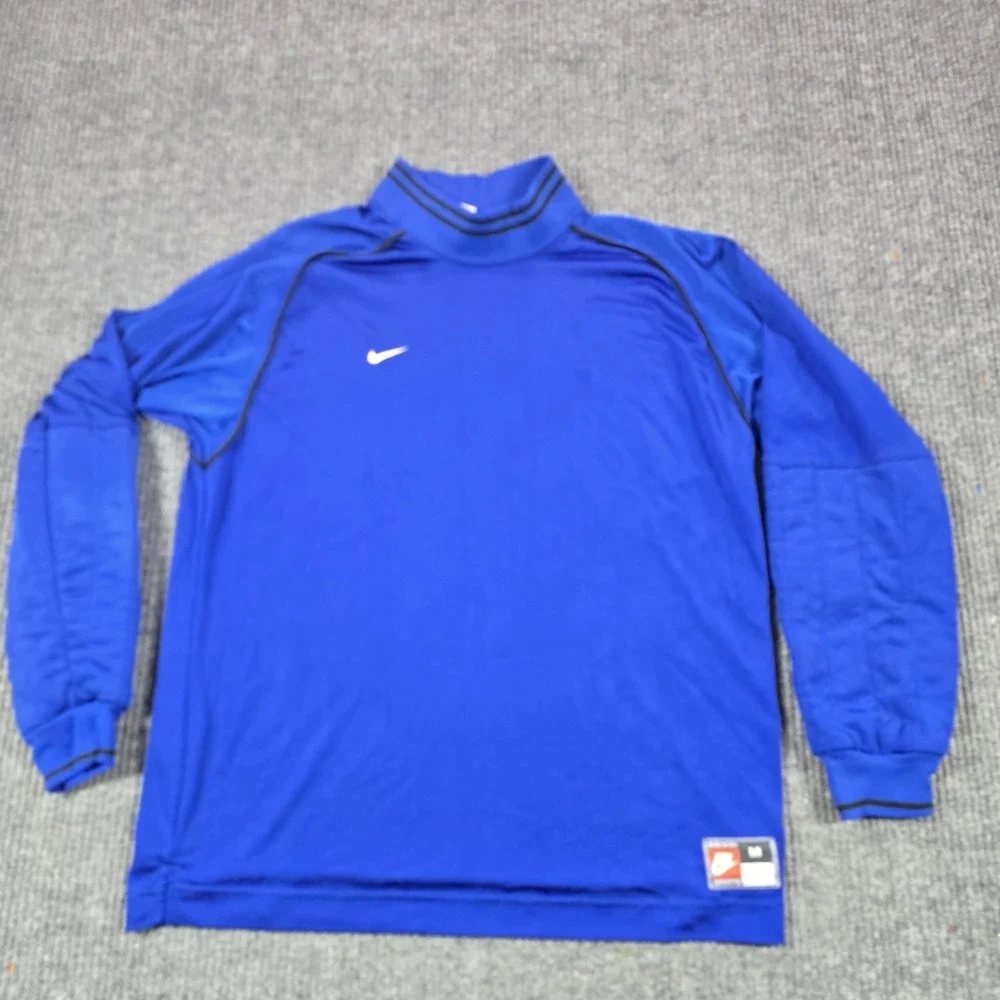 Vintage Nike Goalkeeper Jersey Mens‎ Medium Long Sleeve Padded Elbow Royal Blue